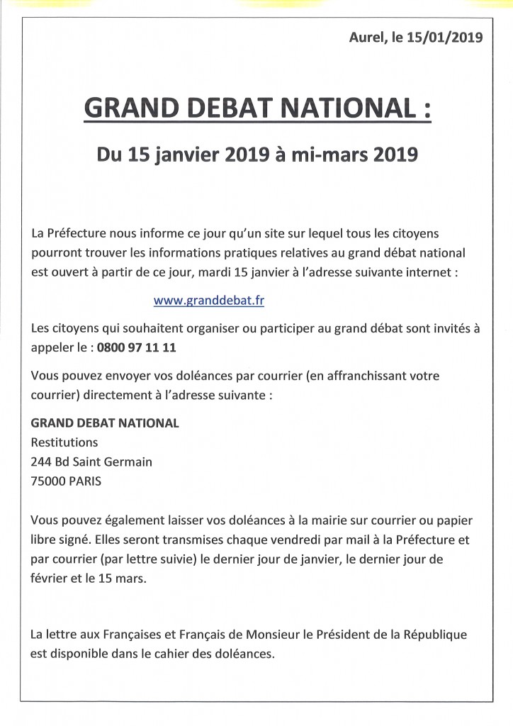 GRAND DEBAT NATIONAL