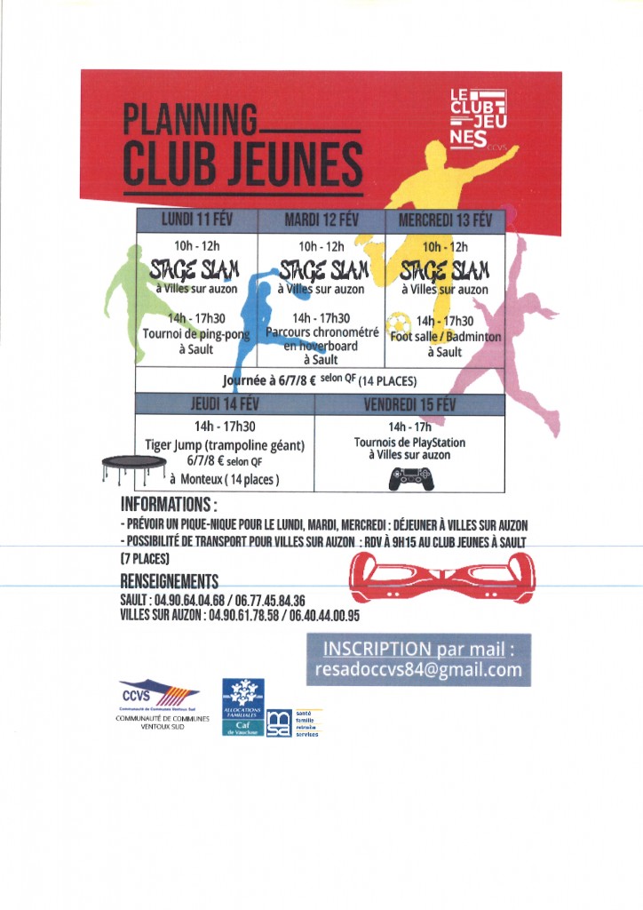 PLANNING CLUB JEUNES