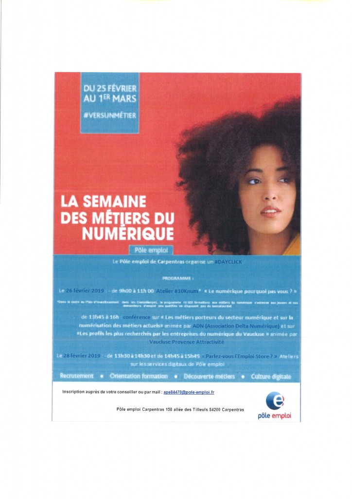 LA SEMAINE DES METIERS DU NUMERIQUE