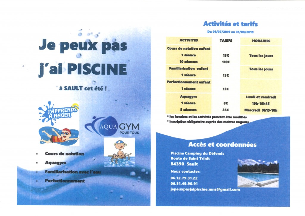 PISCINE CAMPING DU DEFENDS SAULT