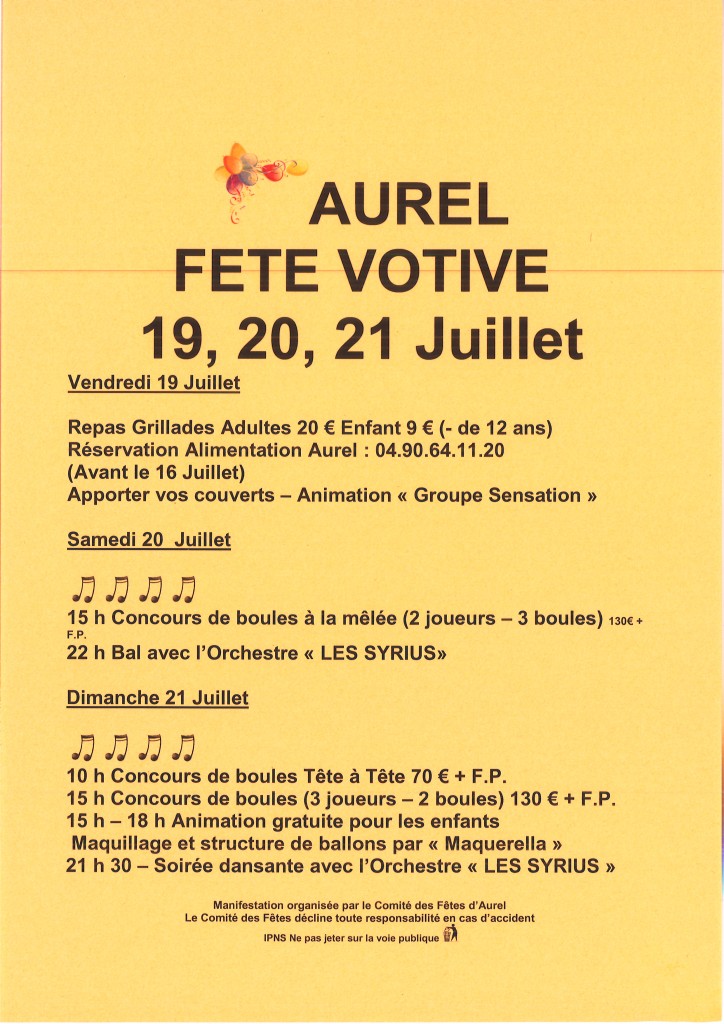 FETE VOTIVE AUREL