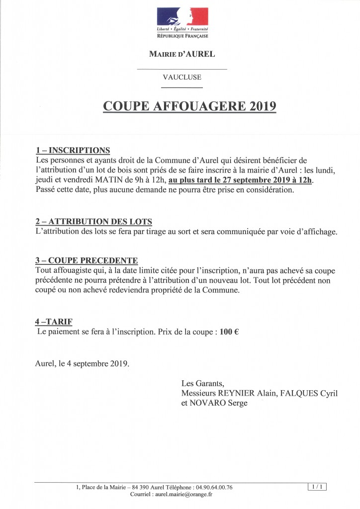 COUPE AFFOUAGERE 2019