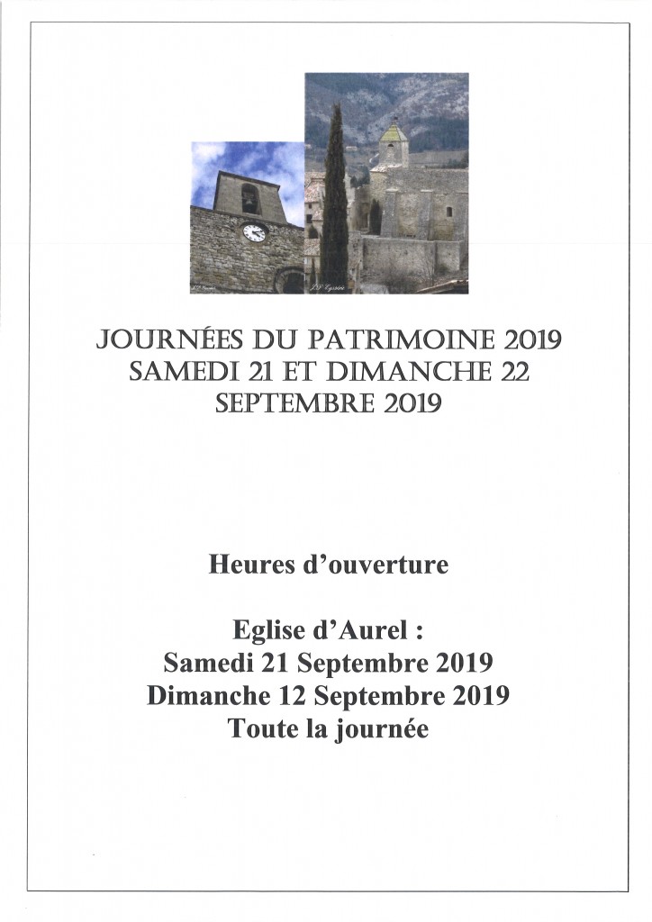 JOURNEES DU PATRIMOINE 2019