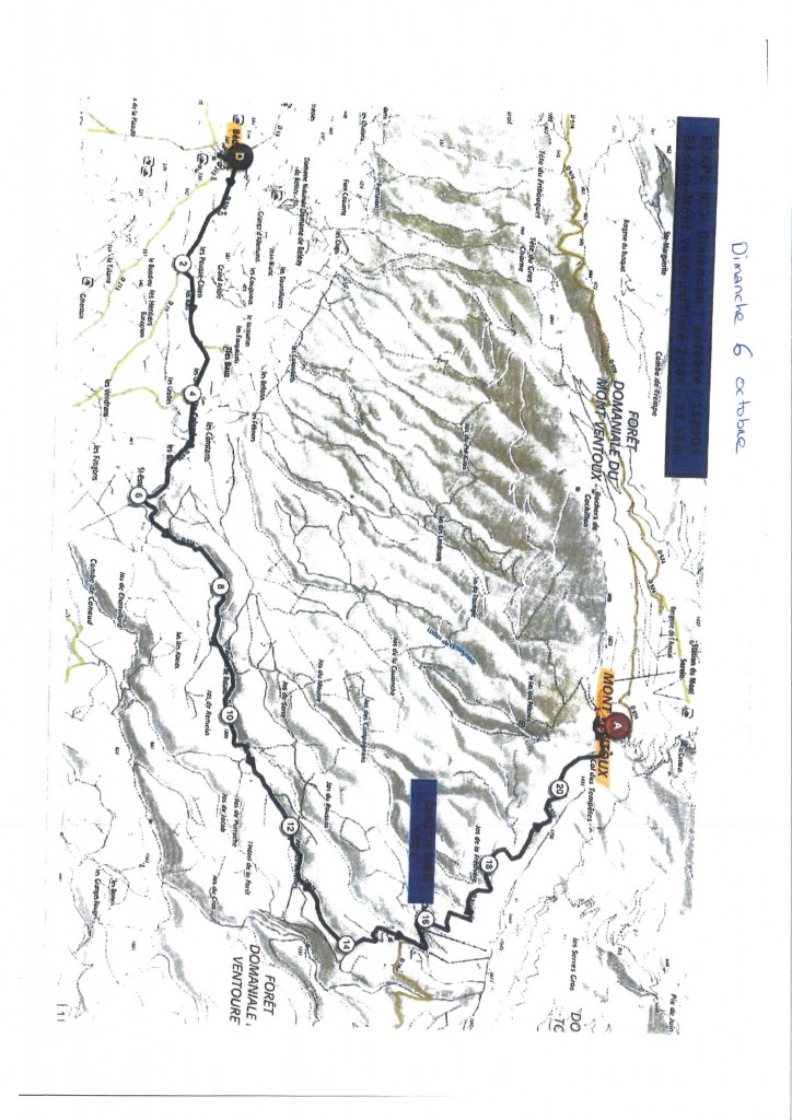 parcours du dimanche 6 octobre 2019