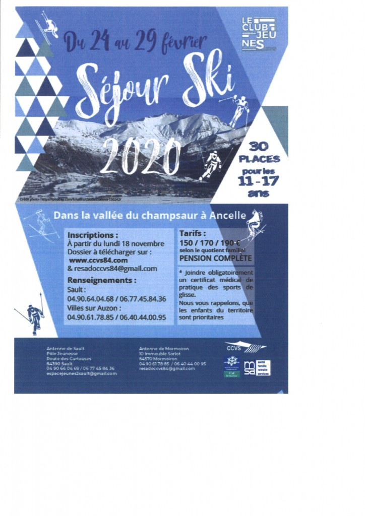 SEJOUR SKI 2020