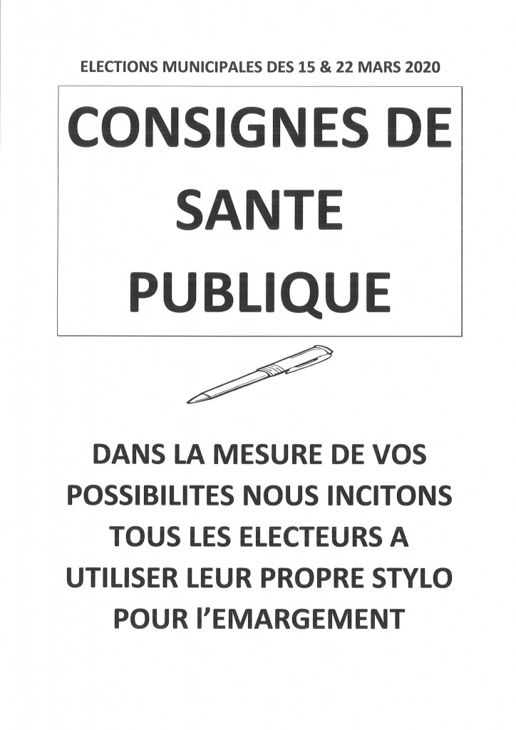 CONSIGNES SANTE PUBLIQUE