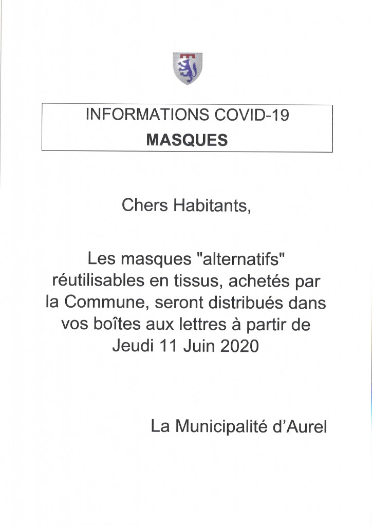 INFOS MASQUES