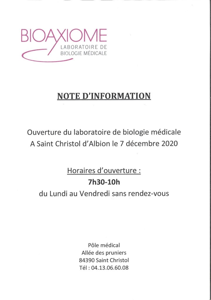 LABORATOIRE ANALYSES ST CHRISTOL