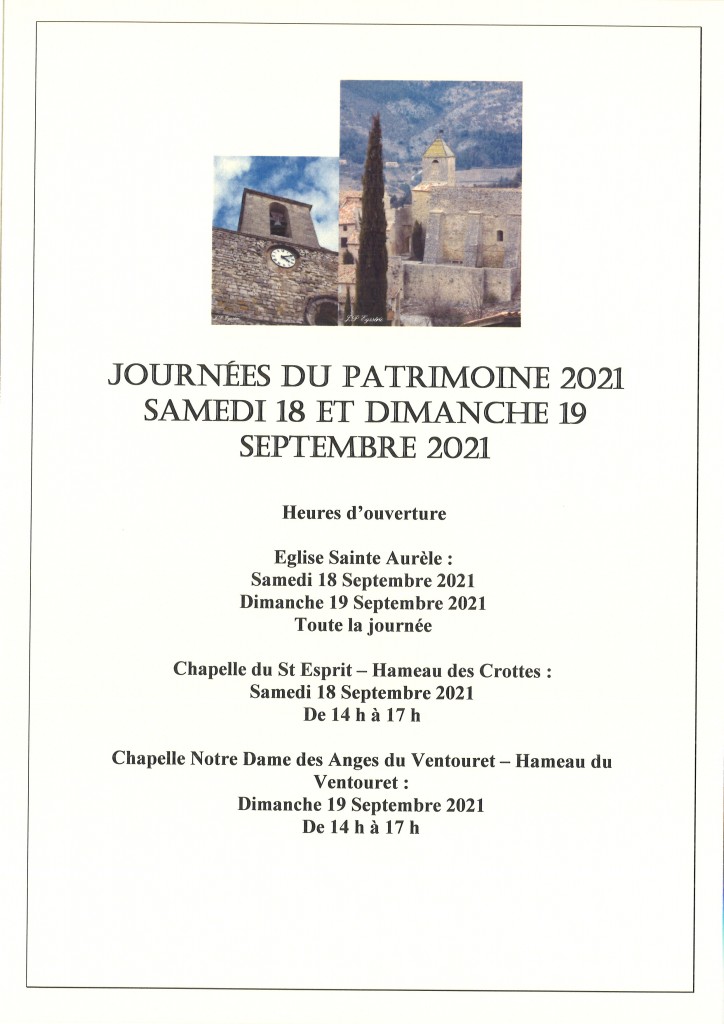 JOURNEES DU PATRIMOINE 2021 AUREL