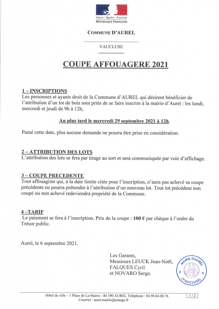 COUPE AFFOUAGERE 2021